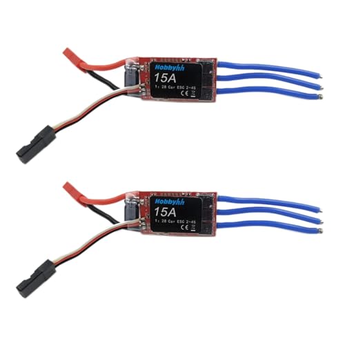 Hfourhnik 2X RC Auto 15A 2S 5V Hoch Geschwindigkeits Regler BüRstenlos ESC Ist für RC Auto 1: 28/1: 24 Geeignet