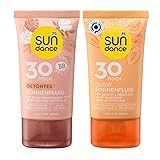 SUNDANCE Sonnenschutz 2er-Set: Sonnenfluid GETÖNT LSF 30 passt sich dem Hautton an für ebenmäßigen Teint (50 ml) + Sonnenfluid GLOW Feuchtigkeitspflege mit Papaya-Extrakt, LSF 30 (50 ml), 100 ml