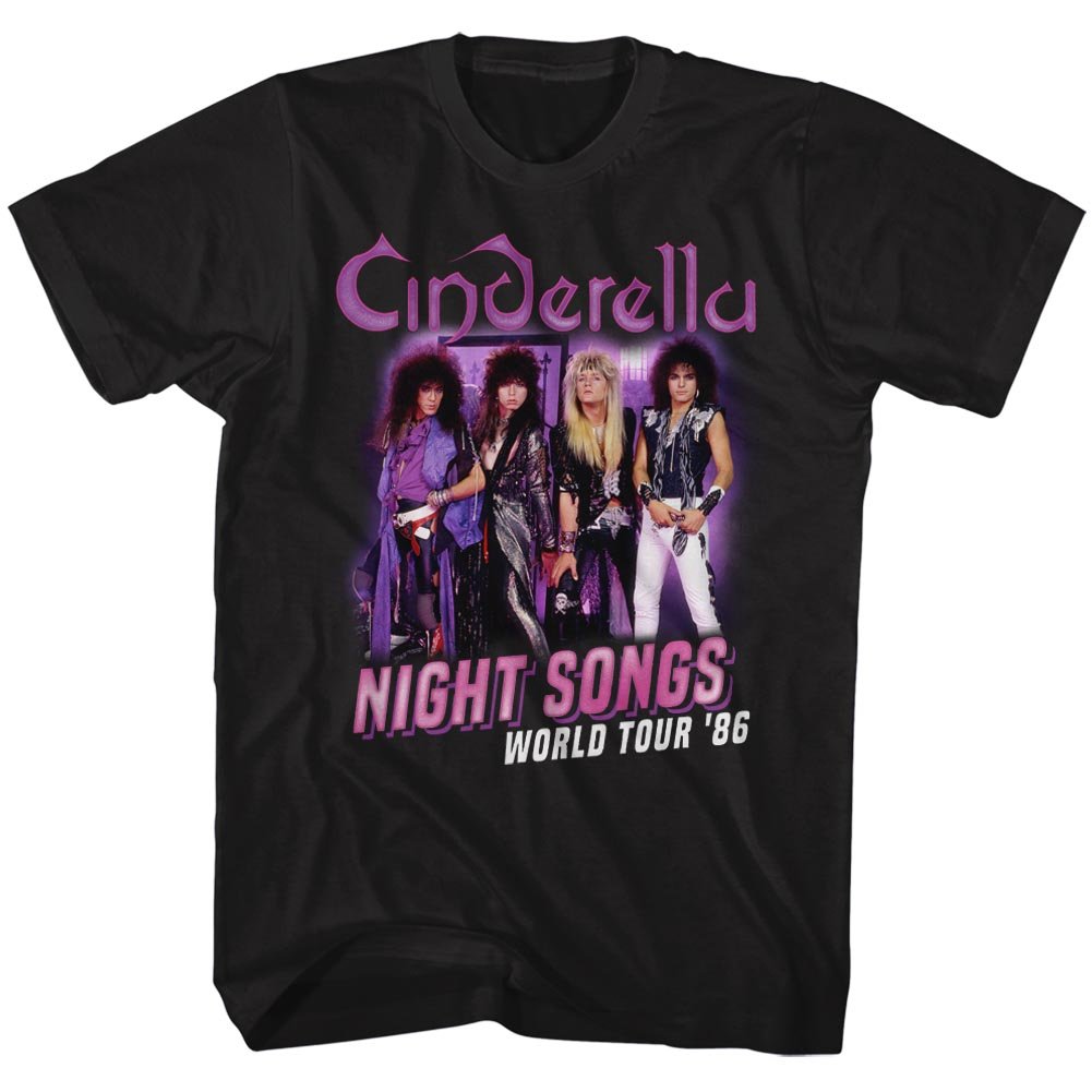 American Classics Cinderella Rockband n Songs Tour 2-Sided T-Shirt für Herren XX-Groß Schwarz