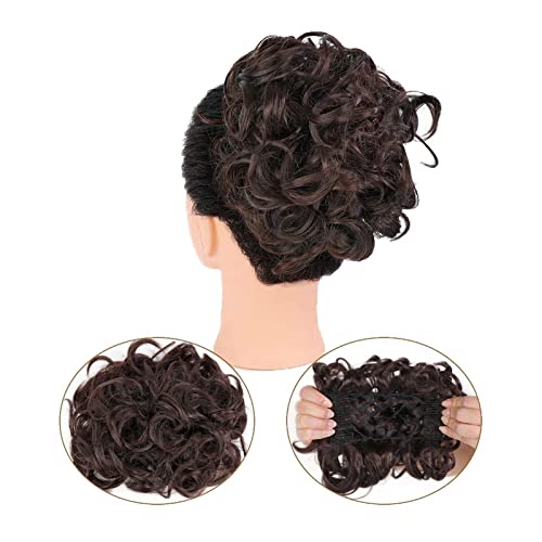 Bun Haarteile Kämme Clip-in-Pferdeschwanzverlängerungen for Frauen, unordentliches, lockiges Haar, Duttverlängerungen, synthetisches Hochsteckfrisur-Haarteil, Chignons, leicht dehnbares Haar Brötchen-