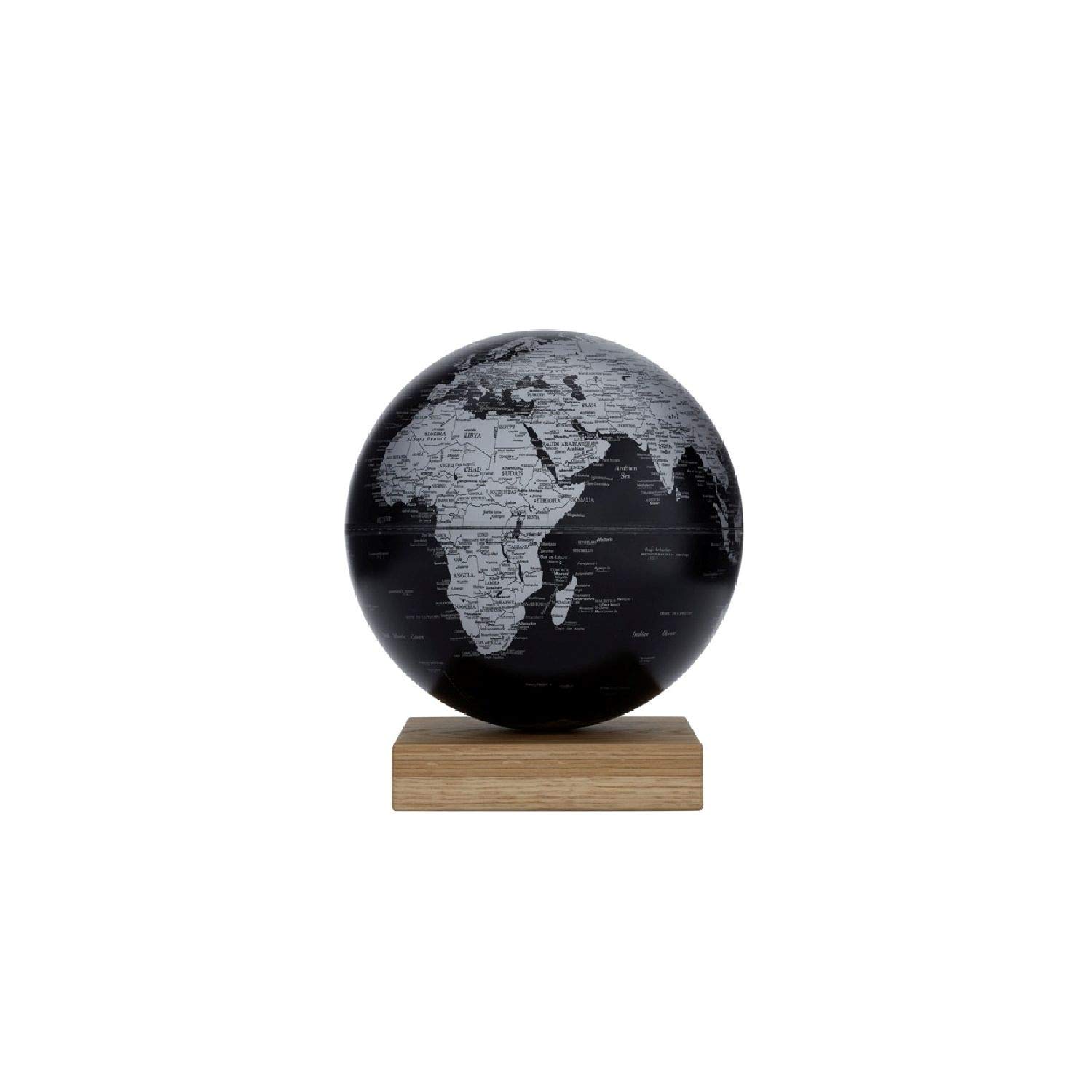 EMFORM Platon Globus magnetisch mit Eichenholz-Sockel in verschiedenen Farben Matt schwarz 250 mm