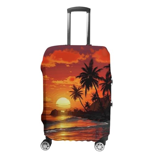 CSGJMYGS Reisegepäckabdeckung, elastisch, waschbar, modisch, kratzfest, Sonnenblumenfeld, Sonnenuntergang, Koffer-Schutz, passend für 45,7 - 81,3 cm Gepäck, Tropical Sunset, XL