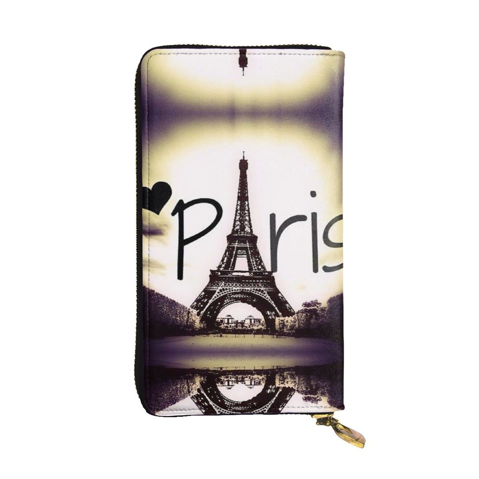 DMORJ Eiffelturm Love Paris Leder lange Clutch-Brieftasche: 19 x 10 cm, bequem, leicht, wasserdicht, langlebig, schönes Geschenk, Schwarz, Einheitsgröße, Schwarz , Einheitsgröße