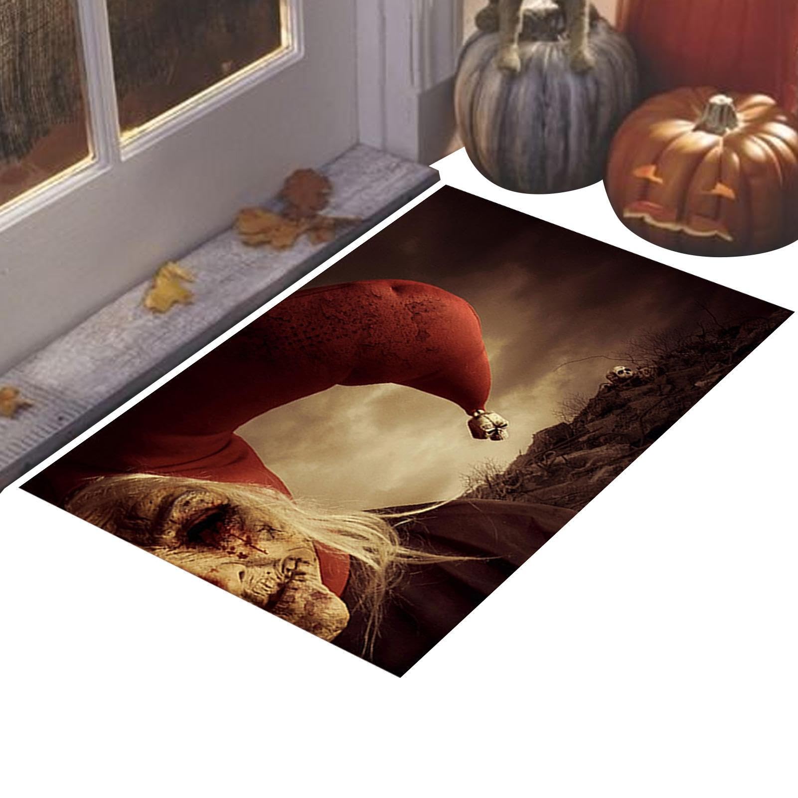 UKALOU Halloween-Teppich, Bodenmatte, Clown-Muster, rutschfester Halloween-Teppich für Wohnzimmer, Schlafzimmer, Badezimmer, Vorder-/Hintertür, Garage und Terrasse