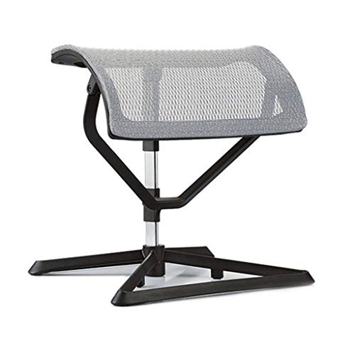 Fußständer, höhenverstellbar, faltbare Fußstütze for Sofa und Schreibtisch, atmungsaktiver Mesh-Ottomane (Color : Grey, S : 42 * 32 * 35-45cm)