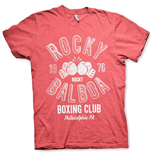 Rocky Offizielles Lizenzprodukt Balboa Boxing Club Herren T-Shirt (Rot-Heather), Small