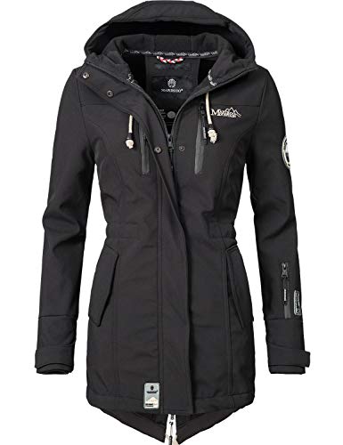 Marikoo Damen Winter Jacke Winterjacke Mantel Outdoor wasserabweisend Softshell B614 [B614-Zimt-Schwarz-Gr.S]