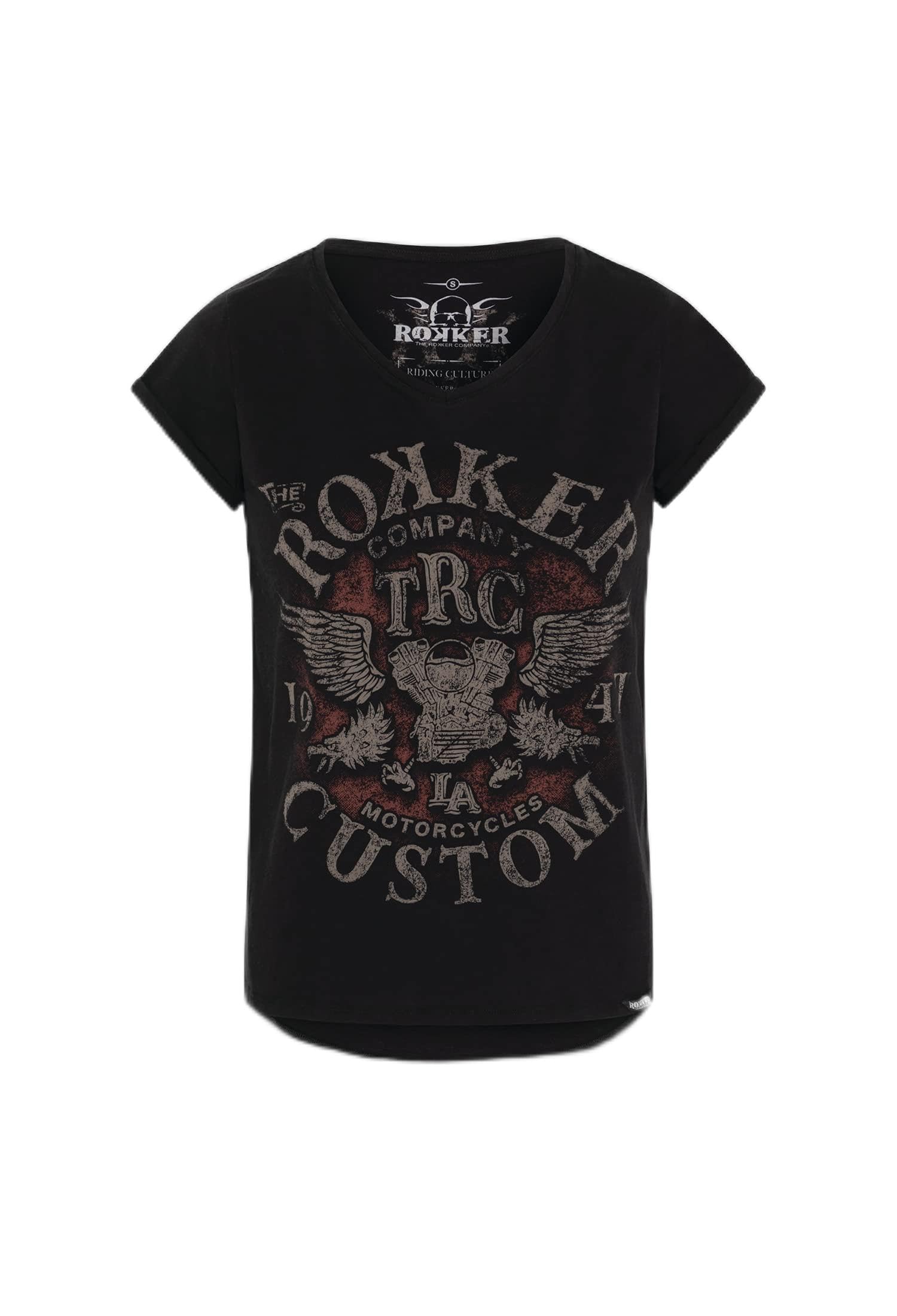 Rokker Custom T-Shirt Damen (schwarz), L