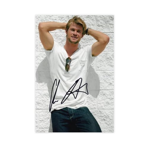 biegzc Photographie Signée Chris Hemsworth En Édition Limitée + Autogrammzertifikat, Leinwandposter, Wandkunst, Dekordruck, Gemälde für Wohnzimmer, Schlafzimmer, Dekoration, 60 x 90 cm