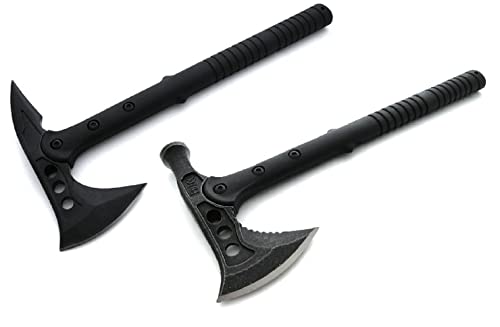 VIKING GEAR 2er Set - 40cm Classic Axt + 40cm Hammer Tactical Kommando Tomahawk Typ M-48 SWAT - FBI - Jagd - Camping - Angel - Outdoor - Survival - Busch - Kampfaxt - Beil, schwarz