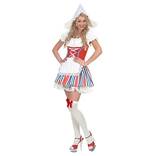 Widmann - Erwachsenenkostüm Holländerin, Kleid mit Unterrock, Schürze, Kopfbedeckung, Bäuerin, Fasching, Karneval, Mottoparty