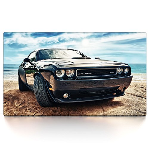 Dodge Challenger - Leinwand Bild auf Keilrahmen Wandbild Auto 04.1801 (100 x 60 cm, einteilig)