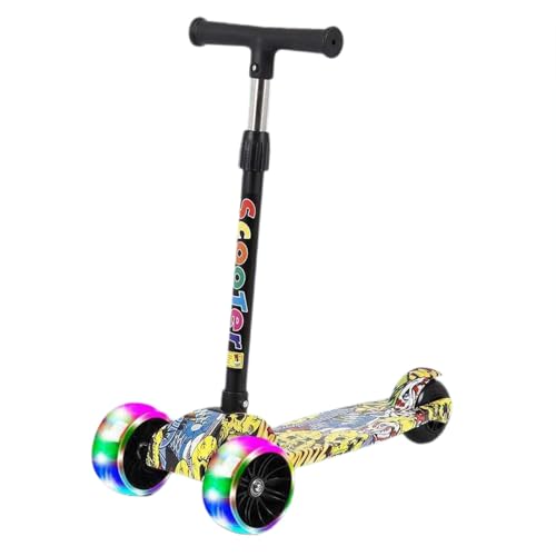 Kinderroller – Tragbarer Jungenroller | Faltbarer Graffiti-Roller mit Flash-Rad | Rutschfester Dreirad-Roller mit Deck, Outdoor-Aktivitäten für Geburtstagsfeiertage