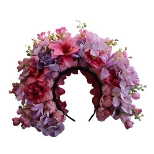 HDKEAN Blumen-Haarband, Braut-Haarschmuck, Blumen-Haarband für Damen, Haarbänder, Frühling, Hochzeit, Girlanden, Kranz, Kranz