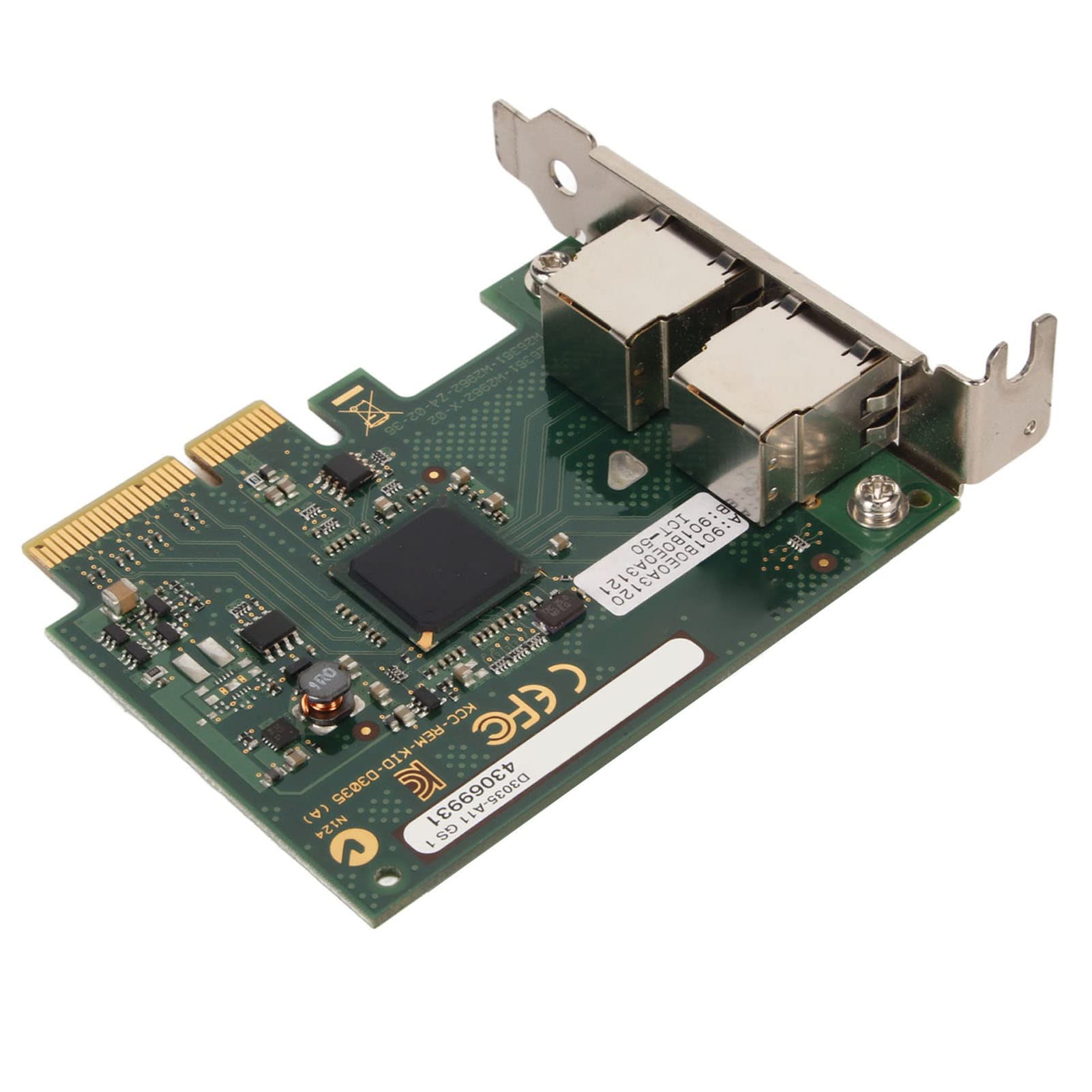 PCIe-Netzwerkkarte, Server-Netzwerkadapter, 2 RJ45-Schnittstellen-Ethernet-Server-Adapter, Unterstützt Remote Wake Up und Duplex-Selbstanpassung, Entwickelt für Server