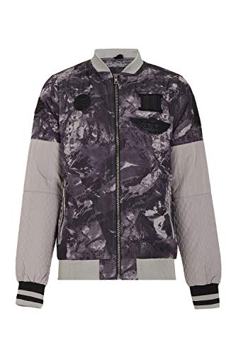 Cipo & Baxx Herren Übergangsjacke Camouflage Leichte Jacke Jungen College Blouson Jacke Freizeit Jacke Grau Gr.L