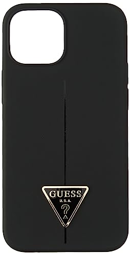 Guess GUHCP13SSLTGK Hülle für iPhone 13 Mini 5,4" schwarz/Black hardcase Silicone Triangle