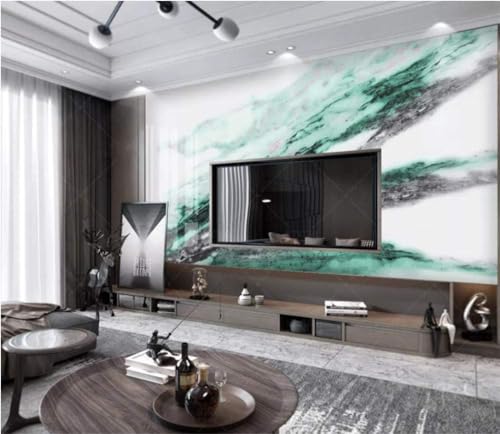 Grüner Marmor Textur 3D Tapete Poster Restaurant Schlafzimmer Wohnzimmer Sofa TV Dekorative Wand-200cm×140cm