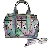 MARBER Frauen leuchtende Handtasche Boston Bag Nightglowing geometrische Dreieck Lingge faltbare große Kapazität Mode Matte bunte Mode Umhängetasche Umhängetasche für Frauen