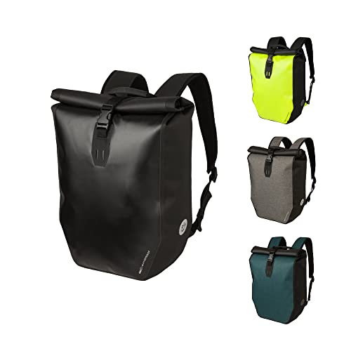 AGU Shelter Fahrradrucksack Wasserdicht, 21L Fahrradrucksack für Herren und Damen mit Reflektierende Details, Rucksack Fahrrad mit Laptopfach aus Premium Recyceltes Polyester - Schwarz