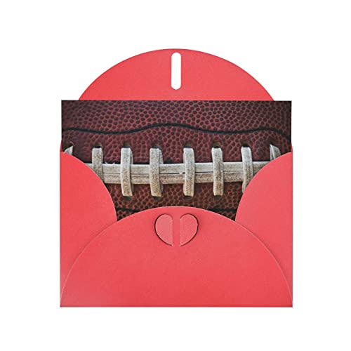 Rote American Football Schnürsenkel, hochwertige Perlenpapier-Grußkarte: 10,2 x 15,2 cm, für Geburtstagskarte, Valentinstag, Hochzeitstag, Abschlussfeier, Einladungskarte usw.