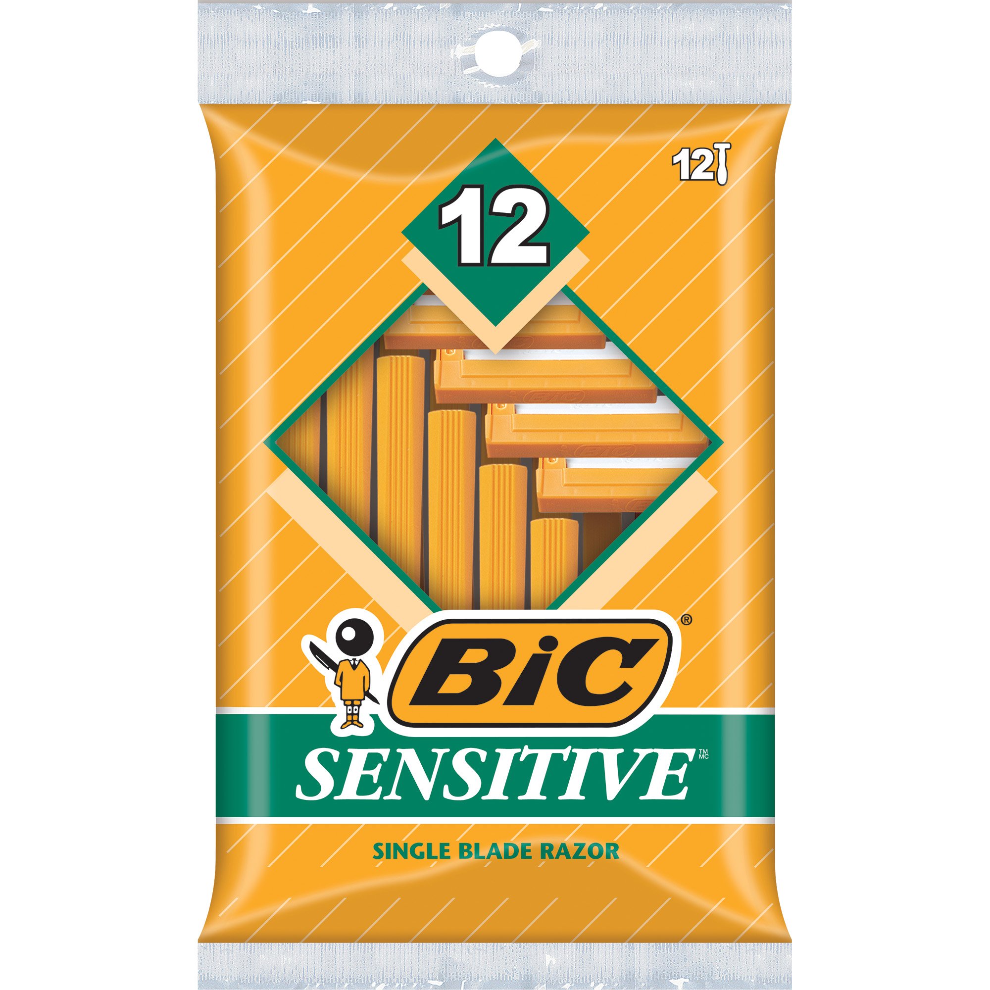 Bic Bic Single Blade Shavers Sensitive Skin, 12 each