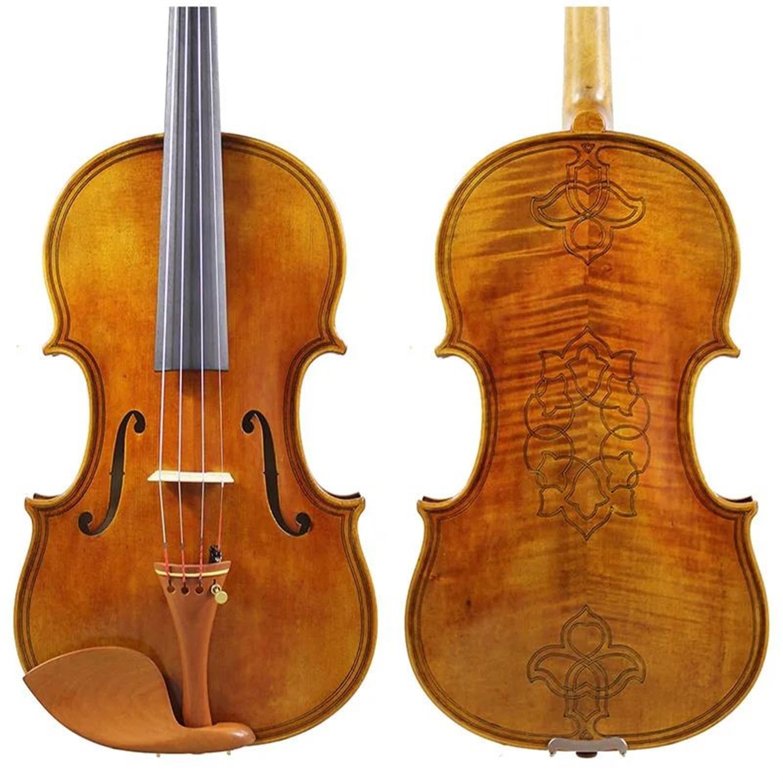 Geige Violin Master Tone Professionelle Violine 4/4 Handgefertigter Violinbogenkoffer, antiker Lack