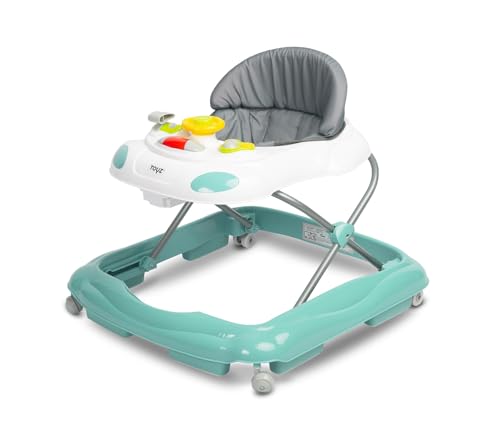 TOYZ - Cario Baby Walker - Baby Lauflernhilfe ab 6 Monate bis 12 kg - Lauflernwagen für Kinder mit Motiv Auto - mit weichem Sitz und Musik - Höhenverstellbar, Klappbar - 65 x 60 x 54 cm - Minze