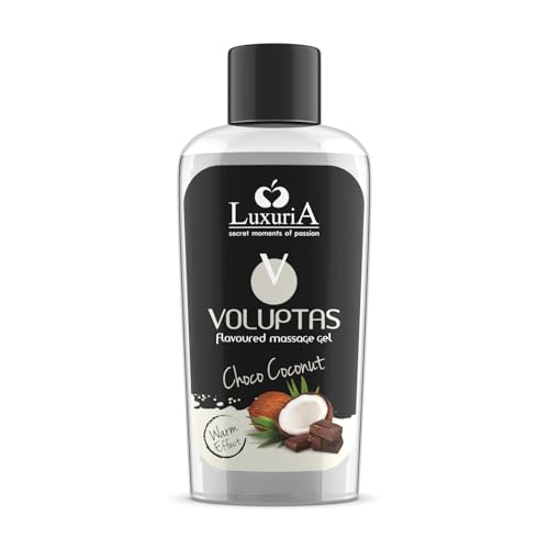 INTIMELINE | Voluptas Coconut & Cream – Essbares Massagegel, stimulierendes Gel mit wärmender Wirkung für den ganzen Körper, feuchtigkeitsspendende und weichmachende Wirkung, Kokosgeschmack, 100 ml