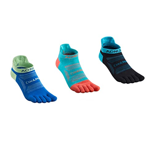 AONIJIE Damen und Herren Athletische Sportsocken, zum Laufen Marathon F¨¹nf Finger Socken(M 39-42,B# 3 Paar-Kn?chelhoch)