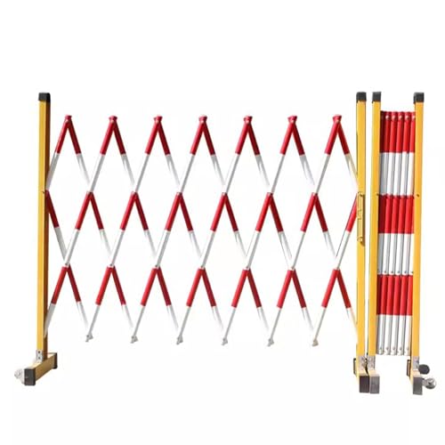 Traffic Fence,Retractable Traffic Barricade, Faltbares Sicherheitstor, industrielle erweiterbare Metallbarrikade, flexibler Erweiterungszaun, einstellbarer Verkehrszaun mit Rollen(Red,1.2x4m)