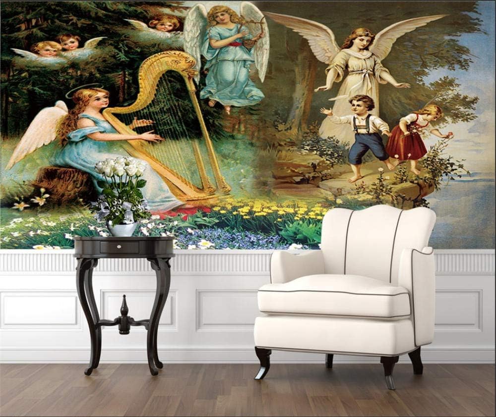 Engel Wälder Musikinstrumente 3D Tapete Poster Restaurant Schlafzimmer Wohnzimmer Sofa TV Dekorative Wand-400cm×280cm