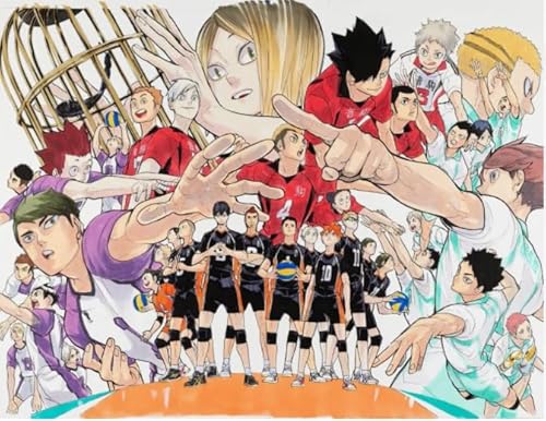 HfmQuisutron Holzpuzzle 1000 Teile Japanisch Klassisch Volleyball Anime Poster Erwachsene Dekompression Spielzeug Kw133Zt