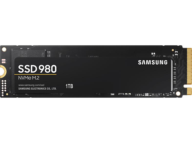 SAMSUNG 980 Festplatte Retail, 1 TB SSD M.2 via NVMe, intern