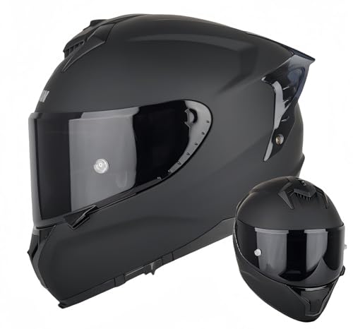 Modularer Integrierter Motorradhelm, ECE-Zugelassener Visier-Integral-Motorradhelm Antibeschlag-Motorrad-Rollerhelm Doppelspiegel Herren Damen Antikollisionshelm H,XXL63-64CM