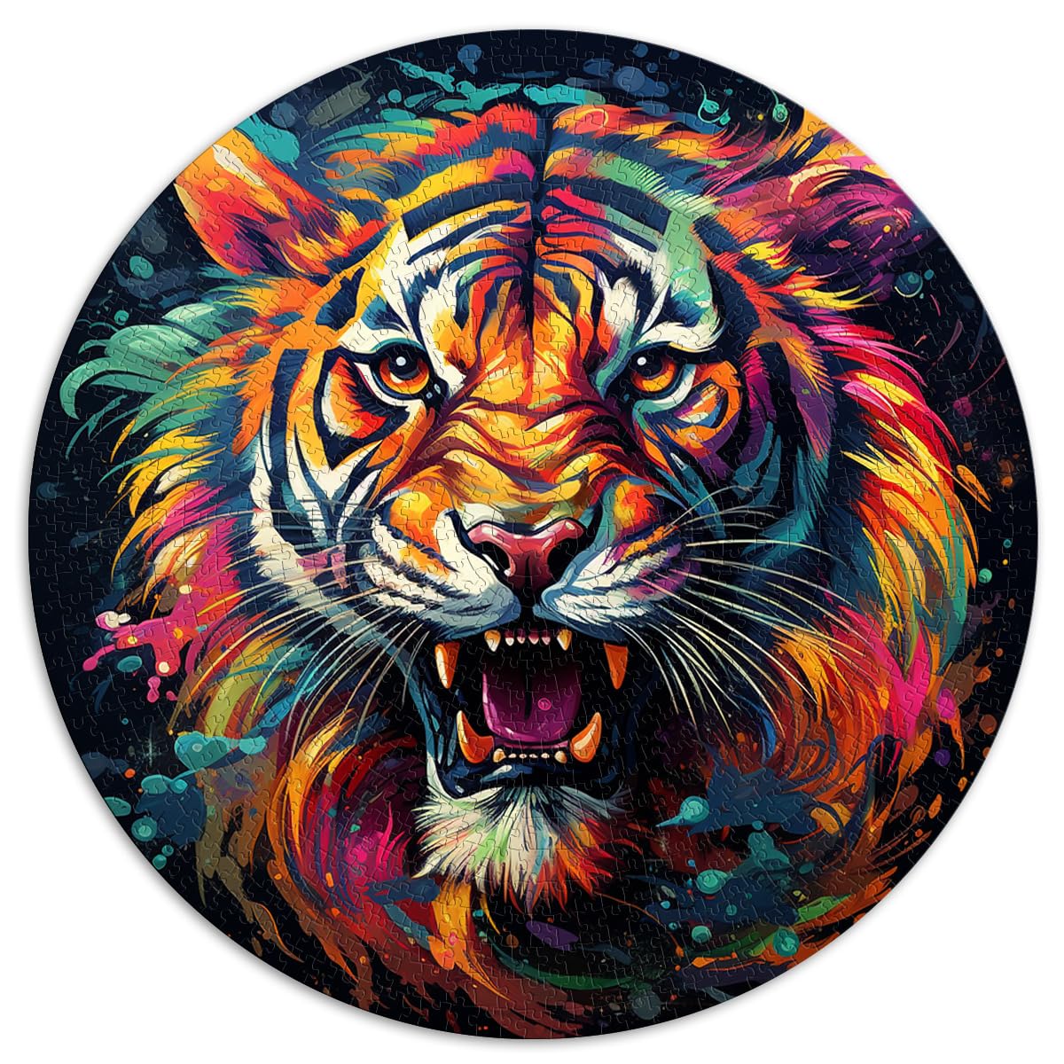 Puzzle für wilden Tiger, 1000 Teile, Puzzle für Erwachsene, Puzzle 26,5 x 26,5 Zoll, Puzzle, Mitmachspiel, Weihnachtspuzzle, Geschenke