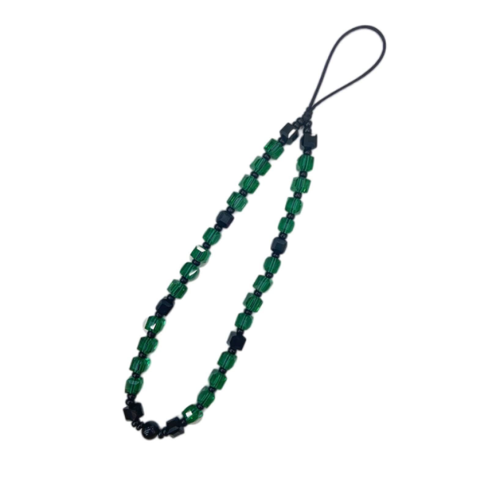 GETSTREE Handy-Lanyard, Kristall-Handyband, Lanyard for Frauen, Keramikperlen, Telefonketten, Seil, Handy-Hülle, Hängeschnur(Dark Green)