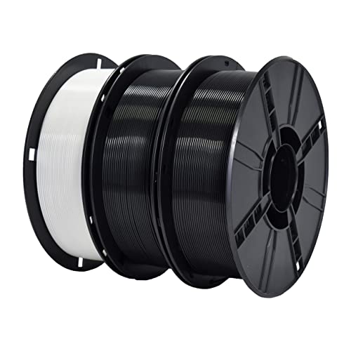 iBOSS PLA+ Filament 1.75mm ，PLA Plus 3D Druck Filament 3kg Reel PLA+ Filament Tolerance Accuracy +/- 0.02 mm for 3D Printer and 3D Pen (Schwarz*2 + Weißes*1)