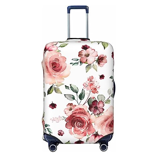 Miniks Reisegepäckhülle mit blühenden Rosen-Blumen, strapazierfähig, passend für 45,7 - 81,3 cm große Gepäckstücke, Größe XL, Schwarz, X-Large