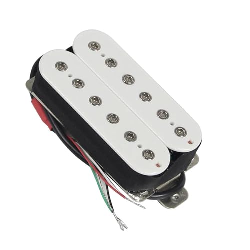 1PC Keramik Doppelspule Humbucker Pickup E-Gitarre Passive Pickup Brücke Oder Halsposition 4-Drähte e gitarren tonabnehmer (Color : 50 Neck White)