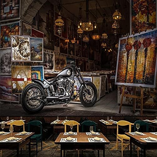 3D Effekt Minimalistische Vintage Motorrad Muster Tapete Fototapete Wohnzimmer Schlafzimmer Tapeten Wohnkultur Fototapete 3D Effekt Wohnzimmer Schlafzimmer Kinderzimmer-350cm×256cm