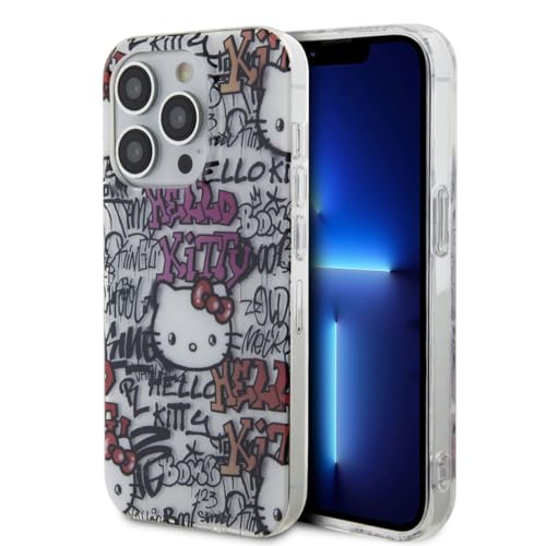 CG MOBILE Hello Kitty Rückseitenschutz für iPhone – Graffiti Tags – Weiß (iPhone 15 Pro)