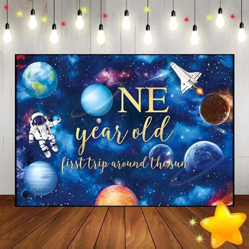 Rakete Geburtstag Hintergrund Astrologie Hintergrund Baby Dusche Reise um Sonne Planet Fotografie Hintergründe Banner Dekoration 210X150cm