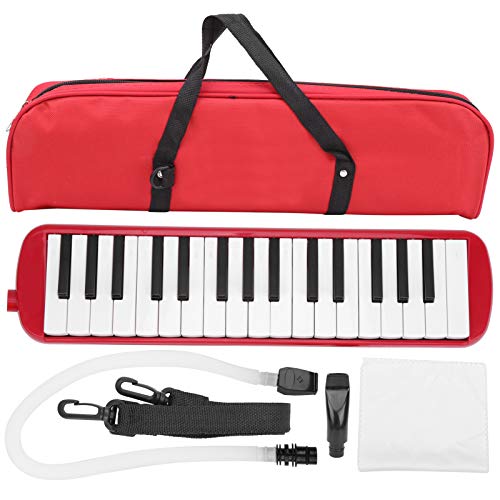 Melodica 32 Key Wind Musikinstrument Geeignet für Anfängerübungen mit Tasche(rot)