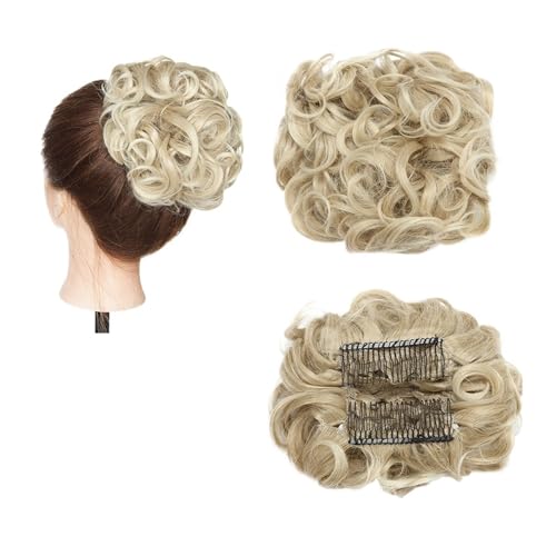 Haarteile Haarknoten Synthetischer großer Kamm-Clip in lockiger Haarverlängerung, Chignon-Haarteile, Hochsteckfrisur, Abdeckung, Haarteil, Verlängerung, Haarknoten Brötchen Haare(24T613)