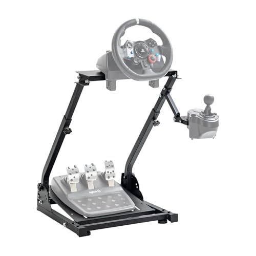 Racing Lenkradhalterung Faltbar Höhenverstellbarer für Logitech G25, G27, G29, G920, G923; Thrustmaster T300RS, TX F458, T500RS, T3PA-PRO (F1/GT) Pedale; Fanatec Clubsport&Simcube&Thrustmaster