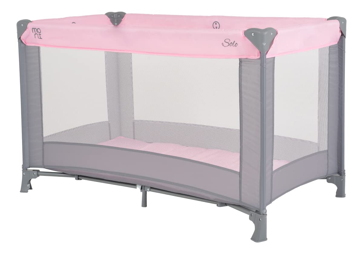 Cangaroo Solo Campingbett, rosa, geeignet ab 0 Monate bis 3 Jahre, Abmessungen: 125 x 65 x 74 cm, 109983