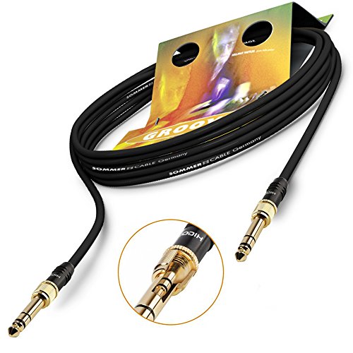 SOMMER CABLE 5m Patch- Adapterkabel 6,3mm / 3,5mm Mini-Klinke Stecker Auf 6,3mm / 3,5mm Klinke HICON HI-J3563S 3-pol Goblin Stereo - GOHM-0500-SW