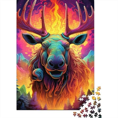 Art Moose Holzpuzzle für Erwachsene und Jugendliche von Art Jigsaw Puzzles für Erwachsene, 1000 Teile, Stressabbau, schwierige Herausforderung 29,53x19,69 Zoll