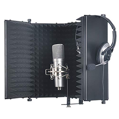 SoundLab Studiomikrofon Reflexion Screen-Schwarz Heimstudio (G154A)